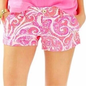 Lilly Pulitzer The Walsh Pink Pout Paisley Print 3′′ Shorts